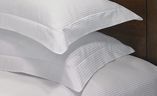 Cotton Stripe Pillow Shams Hilton To Home Hotel Collection