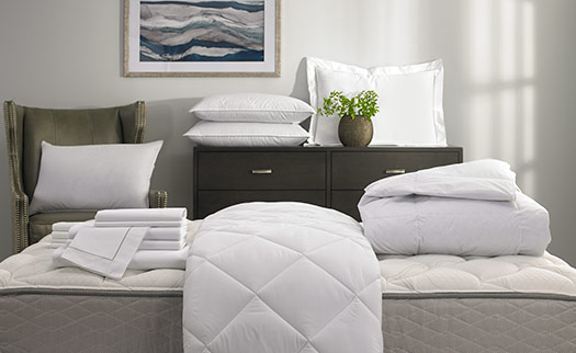 Hotel Stripe Bed & Bedding Set image